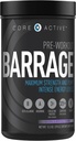 Barrage Pre Workout Powder - Wstępny trening dla kobiet i mężczyzn, Kreatyny w proszku, Beta Alanina, Agmatine siarczan, & Kofeina - Muscle Builder dla mężczyzn z intensywną energią - Grape (30 Sług)