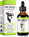 Ostrze mleczne dla psów, Dog Liver Support Drops - Dog Milk Thistle pomaga Dog Liver Detox, Suplement dla zwierząt traktuje z oleju łososiowego, Curcumin C3 Complex i Omega 3 EPA & DHA, Bacon Flavor - 2 fl.oz