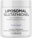 Codeage Liposomal Glutatione Proszek - 1000 mg Wegan Zmniejszone L- Glutation na Serving, Liposomal Dostawa - 2- Miesiąc Dostawy - Nieflawored - Fosfolipid - Non-GMO Gluten- Free - 2.22 Oz