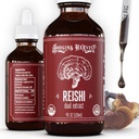 Hodgins Żniwa Organic Reishi Mushroom Fruiting Body Extract Tincture - Extra Concentrated Dual Extract Supplement - Supports Heart Health & Wellness - USDA Organic Mushrooms - 4 oz