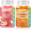 Magnezu Malate + L- Theanine + CoQ10 + B6 (Truskawka) & Tiamina B1 + Wapń (Orange) Gumiaki, Relief stresowy, Energia, Nerwy i Podtrzymywanie Kości, Wegan Non-GMO, 120 Chewables (2 × 60)
