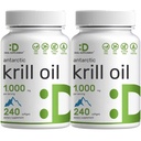 DEAL SUPPLEMENT 2 Pack Antarctic Krill Oil, 1000 mg Per Serving, 480 Softgels - Mercury Free, No Fishy Taste - Rich in Omega- 3 s, EPA, DHA, Astaksantyna, & Phosholipids - Non-GMO, No gluten