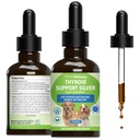 Pet Wellbeing Thyroid Support Silver for Dogs - Wspiera zrównoważone funkcje tarczycy, Zdrowe Metabolizm, Normalna energia, Ashwagandha, Bacopa - Veterinarianyanyanyan Herbal Supplement 2 oz (59 ml)