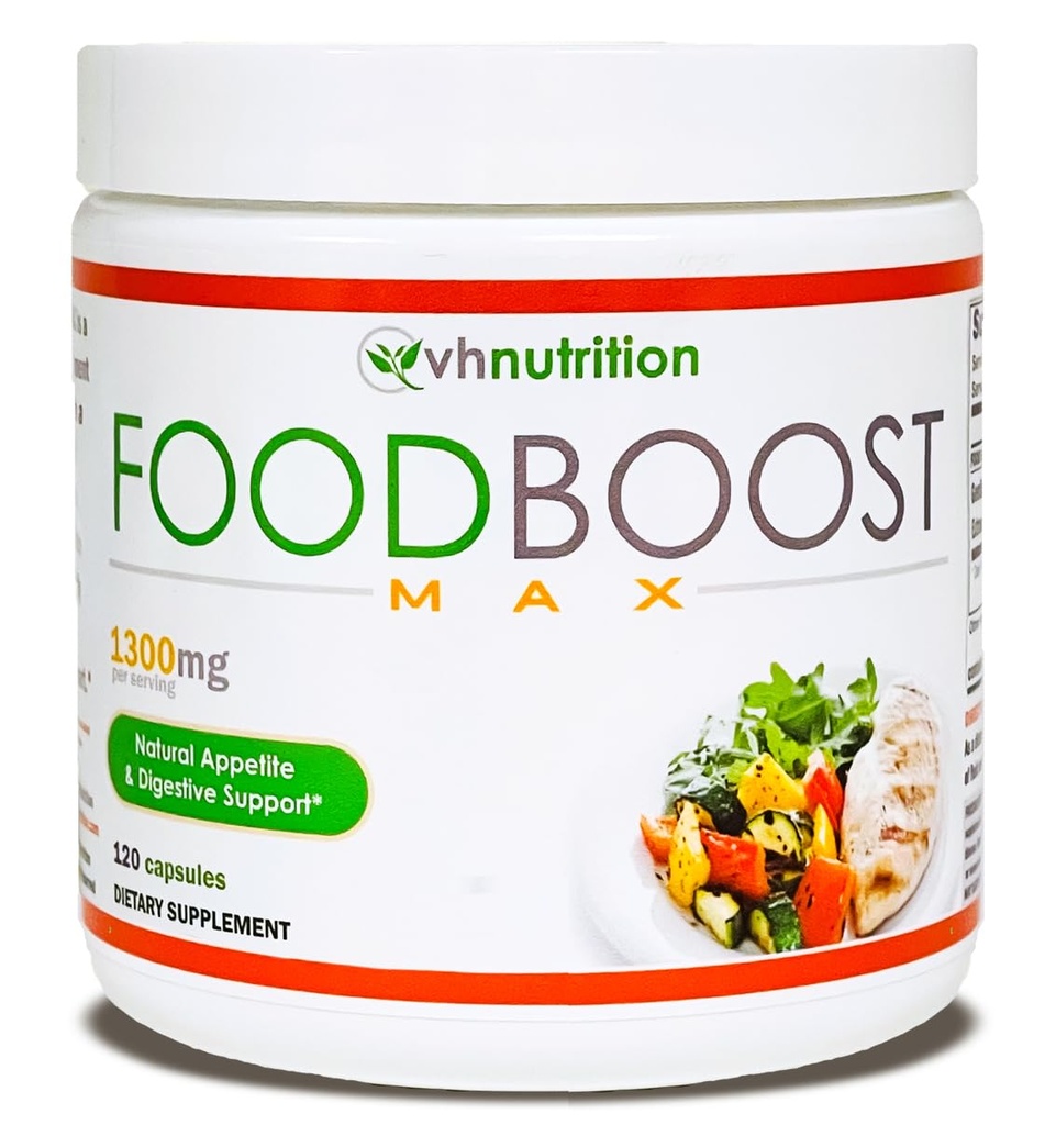 VH Nutrition Yellow 124; FoodBoost MAX Yellow 124; 1300mg Apetite Stimulant * Weight Gain Pills * for Men and Women Yellow 124; Supported with Gentian, Turmunic, Fennel Yellow 124; 120 Capsules