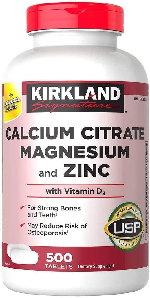 Kirkland Signature Wapnia Citrate 500mg (500 tabletek)