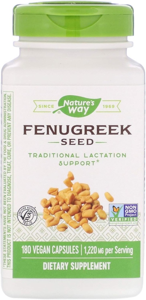 Nature 's Way Kozieradka Nasiona 1,220 mg, NieGMO Projekt zweryfikowany, Tru- ID Certified, Wegetarianin, 180 Hrabia, Opakowanie 2