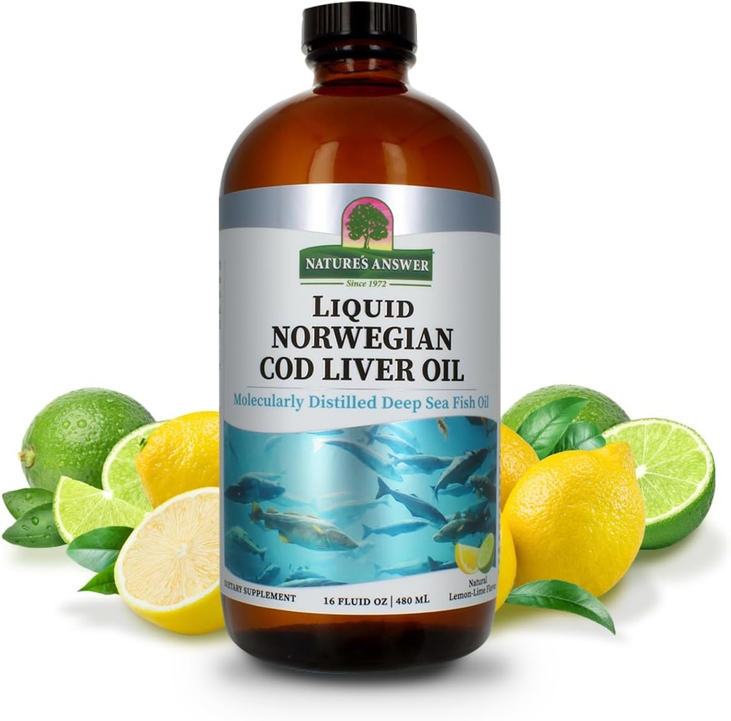 Odpowiedź przyroda Cod Liver Oil Liquid Supplement, 16- Fluid Ounces Between 124; Promuje zdrowe serce i mózg Between 124; Kognitive i wsparcie układu sercowo- naczyniowego 124; Wielki Tasting (Pack of 2)