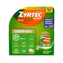 Zyrtec 24 Hour Allergy Relief Liquid żele, Antyhistaminowe kapsułki z Cetirizine HCl Alergy Medicine for All- Day Relief from Runny Nose, Sneezing, Itchy Eyes & More, 12 Count