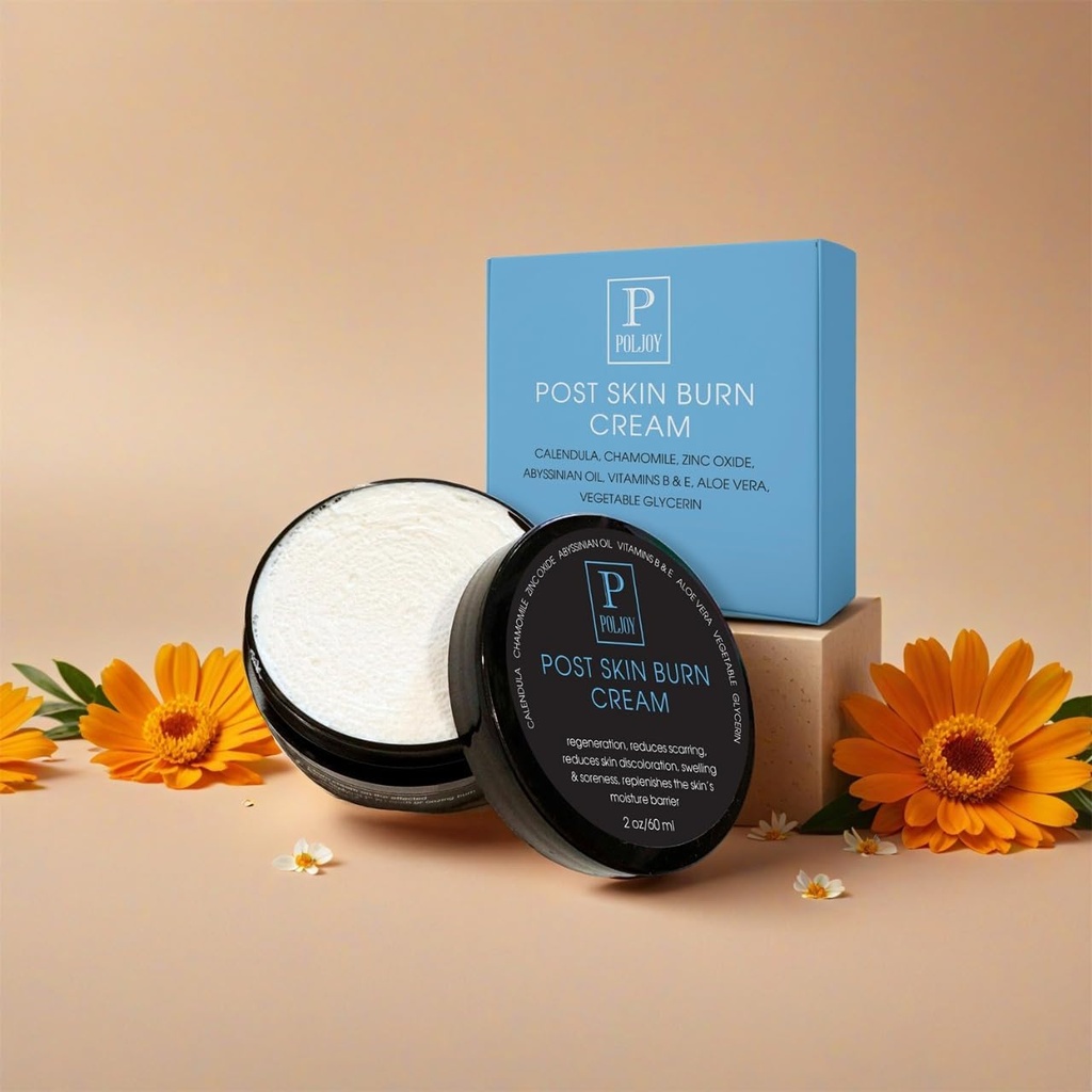 PostSkin Burn Cream, Sunburn Cream for First Aid Treatment, Hydrates & Repair Skóra z Aloe Vera, Masło Shea, Cynk tlenek, Calendula, Olej kokosowy i witaminy B & E, Kuchnia i korzystanie z podróży