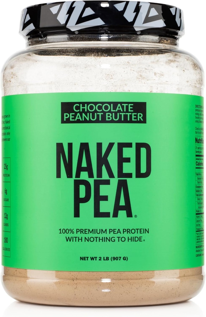Naked Pea - Czekoladowy Masło orzechowe Białko z US & Canadian Farms, Organic Cocoa, Organic Coconut Sugar - No GMO, No Soy, and gluten Free, Aid Growth and Recovery - 21 Służenia