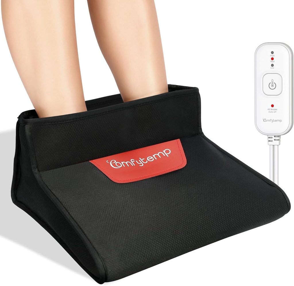 Komfortowy elektryczny ogrzewacz stóp podgrzewane dla mężczyzn i kobiet, 3D Foot Ogrzewanie Pad dla zimnych stóp Ankles Relief, Suche stopy ciepła Sanua Pod biurkiem 45Auto Wyłącznik z 3 Ciepło, Office Home Zima