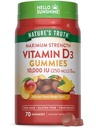 Nature 's Truth Witamina D3 Gummies XI124; 10000 IU XI124; 70 Hrabia XI124; Peach Mango Flavor XI124; Wegetarianin, Non-GMO & Gluten