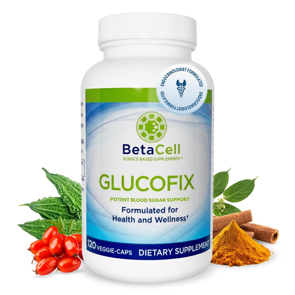 Glucofix - Suplement berberyjski - Suplement ziołowy z cynamonem, Gymnema, Berberine, Bitter Melon i Turmeric - 120 Kapsułek