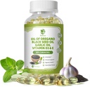 Lukaree Oregano Oil Capsules with Black Seed Oil, Oil czosnku, Witamina D3 E, 99% Wysoko skoncentrowany Carvacrol - Przeciwutleniacz, Immune & Digestive Support *, 120 Softgels Caps, 60 Day Supply, Nie GMO 124; GMP