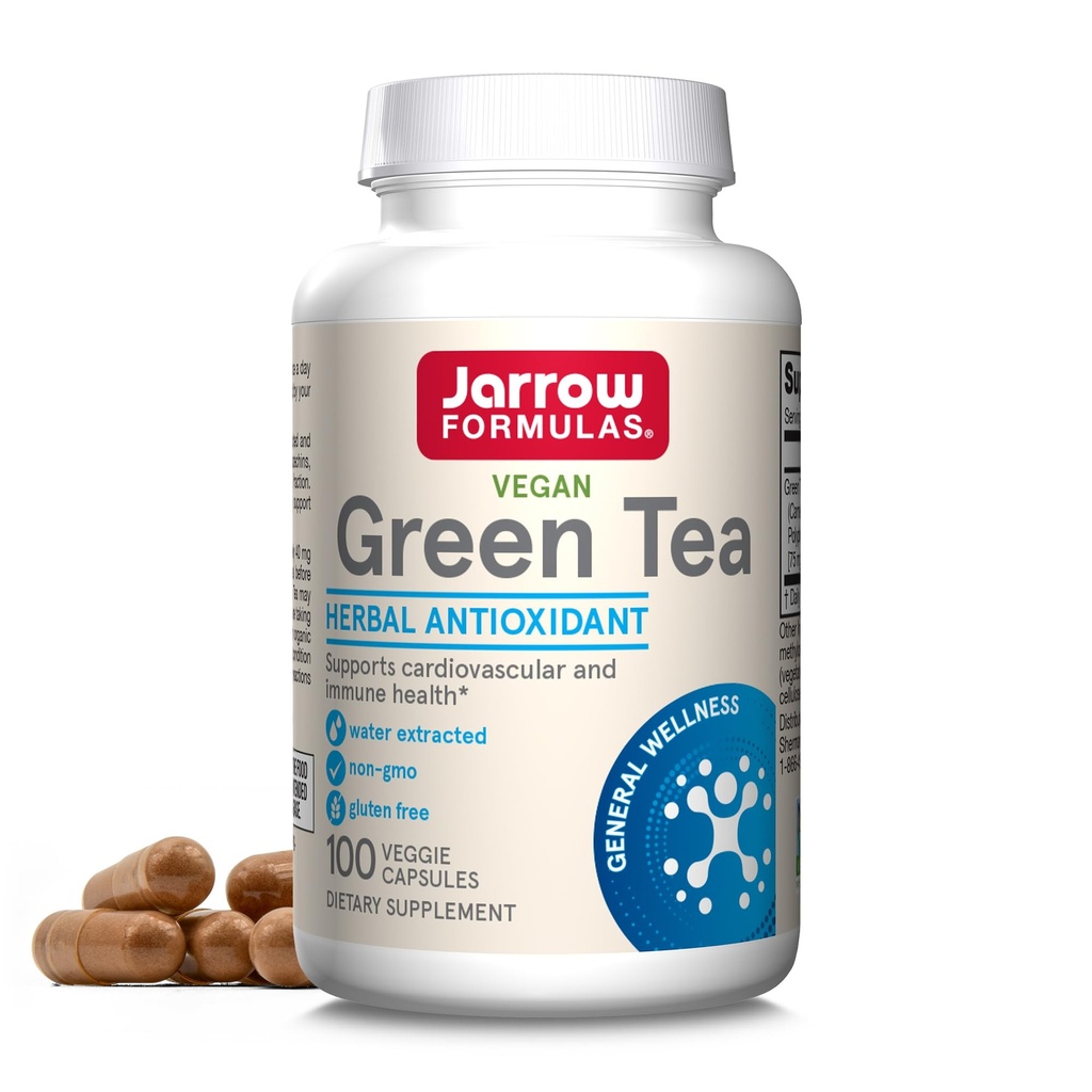 Jarrow Figuas Zielonej Herbal przeciwutleniacz 500 mg, Suplement diety, Kardiologiczne i immunologiczne, 100 Kapsułki, 100 Day Supply
