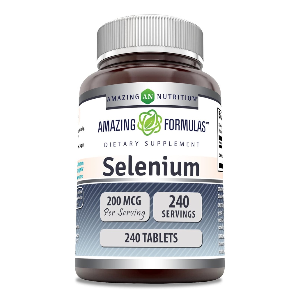 Amazing Supples Selenium 200 Mcg XI124; Tablets Supplement XI124; Non-GMO XI124; Gluten- Free XI124; Made in USA (1 Pack XI124; 240 Count)