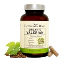 Herbal Roots Pure Organic Valerian Korzeń kapsułki - 900 mg - Non-Habit Forming bez melatoniny, Non-GMO - 60 Hrabia Kapsułki wegańskie, Suplement ziołowy