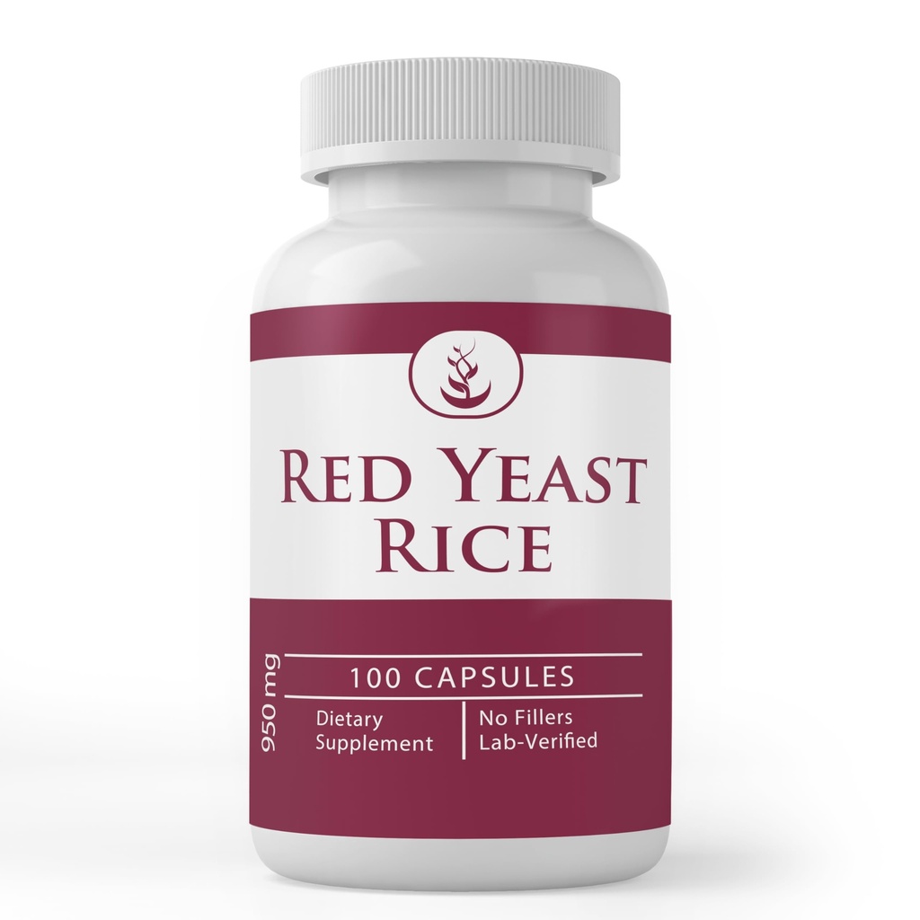 Ekstrakt Red Yeast Rice, (100 kapsułek) Zawsze czysty, bez dodatków lub wypełniaczy, Laboratorium zweryfikowane