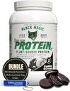 Worldwide Nutrition Bundle kompatybilny z Black Magic Multi- Source Protein Powder - Wegańskie ciasteczka i śmietanki 124; Wysoka zawartość białka w proszku, niski węglowodór, niski cukier 124; Serwatka, jajko i mieszanka kazeiny - 2 LB z Keychain