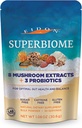 Eidon SuperBiome, Mushroom Probiotics Powder Blend, Gut Balance, Microbiome Health Supplement with Organic Reishi, Chaga, Lion 's Mane, Cordyceps, Turcja Ogon, Shitake, Maitake, Phelinus, 30 Służenie