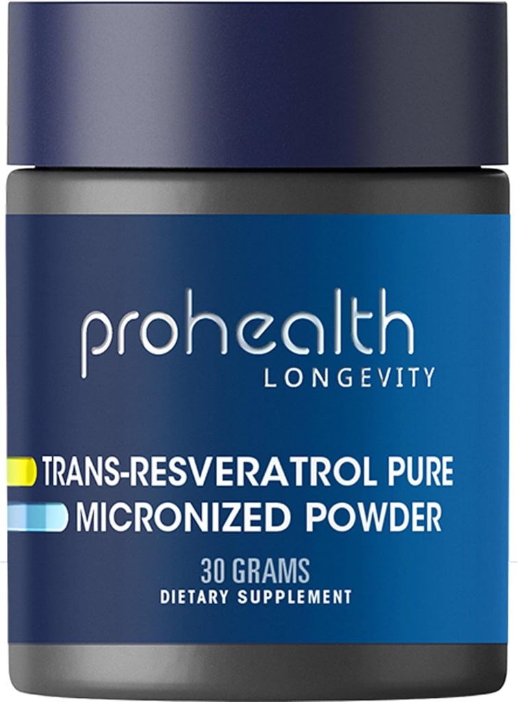 ProHealth długowieczność mikronizowana Trans Resveratrol Proszek 30 Grams - 98% Czysty stopień farmaceutyczny, 1000 mg na Scoop, Superior Absorpcja i Biodostępność