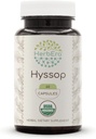 HerbEra Hyssop USDA Organic 60 Kapsułki 124; Natural Herbal Supplement Equipment 124; Certified Organic Vegetarian Capsules and Organic Hyssop (Hyssopus officinalis) Suszony Herb (60 Kapsułek)