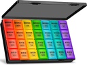 XL Dużych Cotygodniowych Pill Organizator 4 razy dziennie, 7- Day Pill Pudełka i Organizator AM PM, Duże Komory Pill Case, Monthly Medication Organizator 28 Dni Dispenser dla olejów rybnych