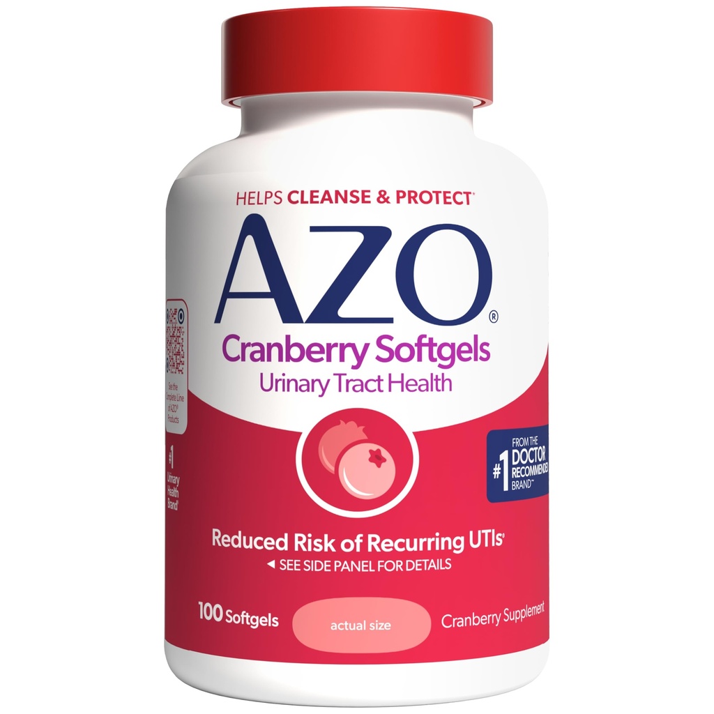 Suplement do żurawiny AZO, Made with Concentrated Whole Fruit Żurawinowy proszek pomóc oczyścić i chronić trakt moczu *, Sugar Free Żurawinowe pigułki, Non-GMO, 100 Softgels