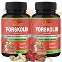 Cadane 2 Pakiety Forskoliny Suplementy Kapsułki & Turmeric, Arjuna, Garcinia Cambogia, Zielona herbata - Maksymalna moc Coleus Forskohlii Extract - Wsparcie systemu immunologicznego - 4 miesiące dostaw
