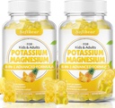 softbear Gummies potasu dla dorosłych, bezcukrowy suplement Magnezu potasu z witaminą B6 CoQ10 dla mięśni skurcze Wegan Flavor ananasowy 120 Gummies