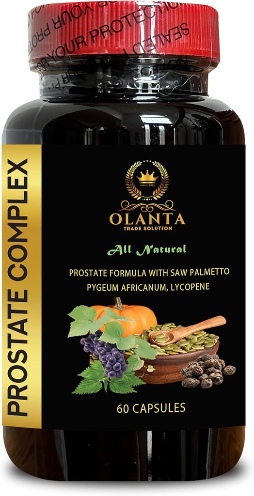 Prostate Complex All Natural - Nutritional Support for Prostate, Natural Prostate Supplements for Men with Organic Saw Palmetto Extract - 1 butelka 60 kapsułki