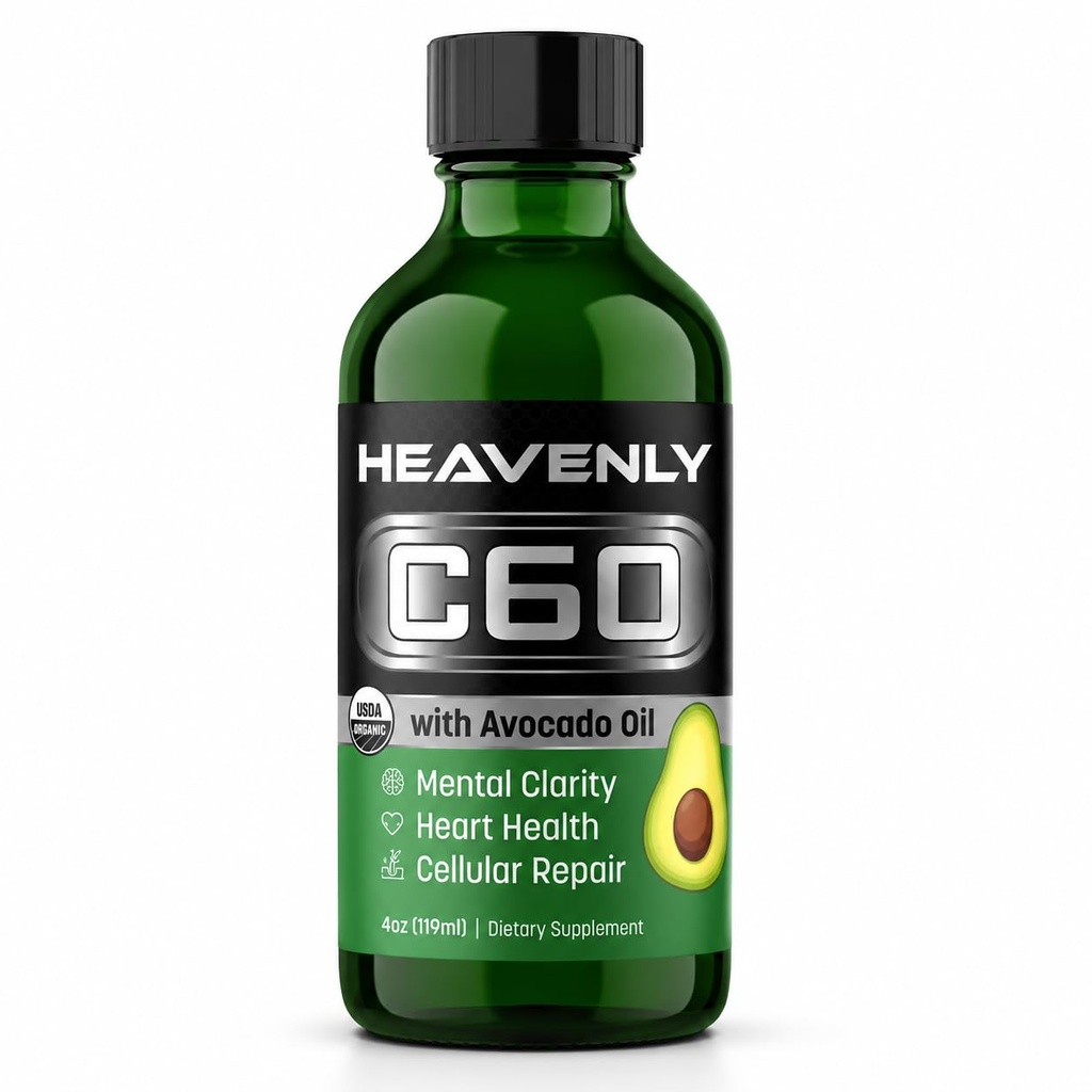 HNP Labs C60 in Organic Avocado Oil – Carbon 60 Antioxidant Support for Energy, Mental Clarity & Daily Wellness – 99.99% Pure Carbon Fullerenes – 4 fl oz