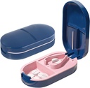 Compact Pill Cutter for Precise Slicing, Pill Cutter Splitter, Portable Pill Splitter for Small Tablets, Vitamin & Daily Use (Blue)