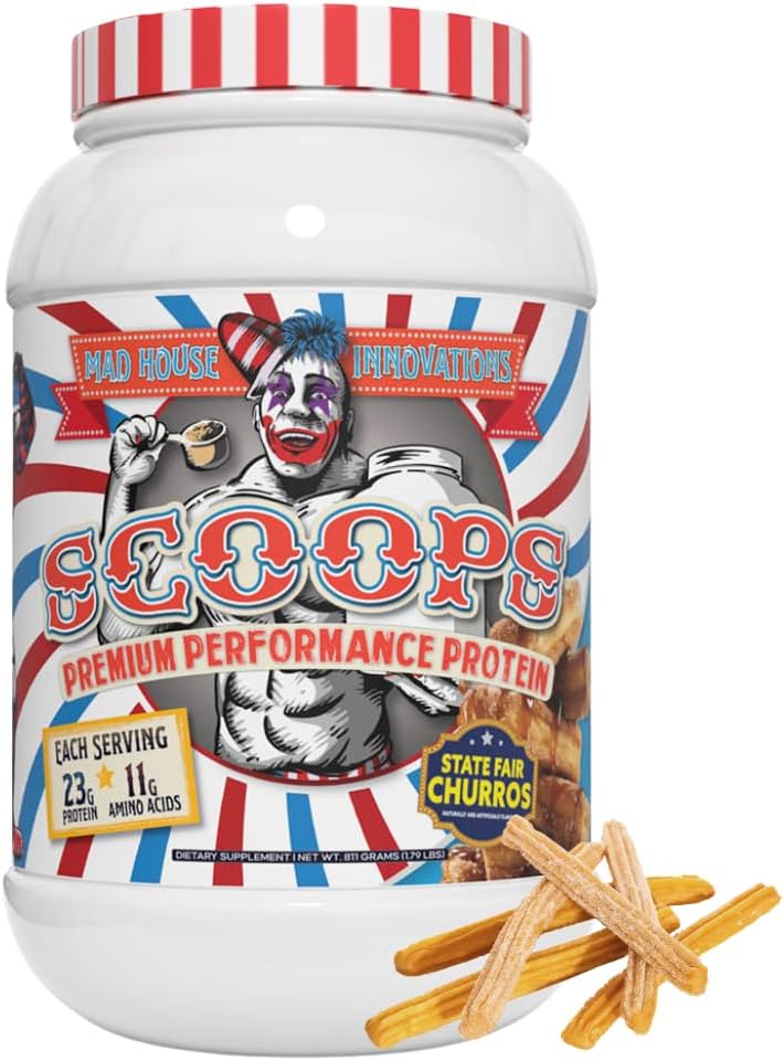 State Fair Churros Isolate Flavored, Koncentrat i hydrolizowany proszek z białka serwatki - niska zawartość cukru, węglowodanów i tłuszczu 2LB Tub, 23G białka Najlepszy dla Lean Muscle 26 Służenie