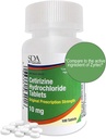 SDA Laboratories All Day 24- Hour Alergy Medicine 100 Count Antihistamine for alergies, Pollen, Hay Fever, Dry, Swędzaczy Oczy 124; Cetirizine HCl 10mg Tablets