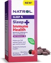 Natrol Sleep + Immune Health Melatonina 6 mg z Elderberry, Cynk i witaminy D, Suplement diety do niespokojnego snu i wsparcia immunologicznego, 60 Mieszane Berry- aromat szybko rozpuszczalne tabletki, 60 Day Supply
