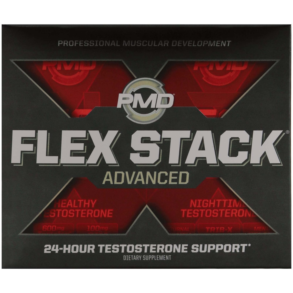 PMD Sports Flex Stack Zaawansowany 24- godzinny testosteron Stack Lean Muscle Growth, Siła, Odzysk, Libido i Restful Sleep - N- Test 600 Zaawansowane / 90 Płynne żele, Z- Test 90 Kapsułki...
