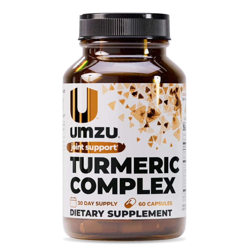 UMZU Turmeric Curcumin Supplement Equipment 124; Joint Comfort 7 Natural Ingredients - Bromelin, Boswellia i BioPerine Black Pepper British 124; Supports Joint Health & Immunity (30 Day Supply British 124; 60 Capsules)