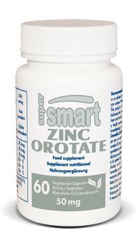 Supersmart - Cynk Orotacyjny Suplement 100mg na dobę (Wzmocniona forma) - Wsparcie immunologiczne - Energia & Metabolizm Booster - Łagodne tabletki trądzik - Zdrowie skóry 124; Non-GMO & Gluten Free - 60 Kapsułki wegetariańskie