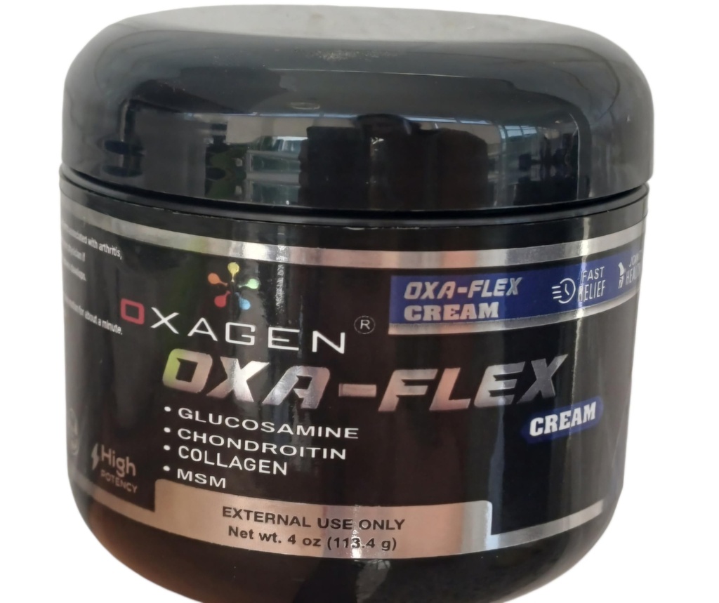 OXA- Flex Glukozamina & Chondroitin krem z MSM & Collagen 124; Naturalny krem dla mężczyzn i kobiet 124; Soothe Joint, Bone & Muscle Pains, Poprawa mobilności, Relieve Discomfort & Speed Up Healing - 4 Oz