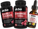 Nerki Cleanse & D Mannose Suplementy - Nerki Detox & Bladder Support Liquid Drops Suplement, D- Mannose 500mg 1000mg Kapsułki - DMannose Żurawina, Nerki wsparcia, Bladder & Trakt moczowy Zdrowie