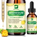 Magnesium Glycinate Complex, Magnesium Liquid Drop with Magnesium Citrate, Calcium, Potassium, Vitamin D3, Zinc - Magnesium Taurate Supplement for Bone, Energy, Muscle Support
