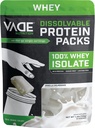 VADE Nutrition Rozpuszczalne opakowania z białkami - 100% Białko serwatki w proszku Vanilla Milkshake - Niskie węglowodany, Niskie kalorie, Laktoza wolna, Cukier wolny, Tłuszcz wolny, Gluten wolny - 30 Pakiety, aby przejść
