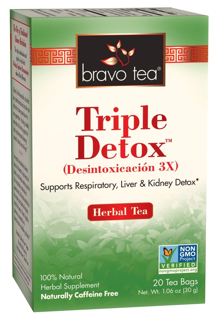 Bravo Tea Triple Detox Herbal Kofeina wolna, 20 Tea Bags