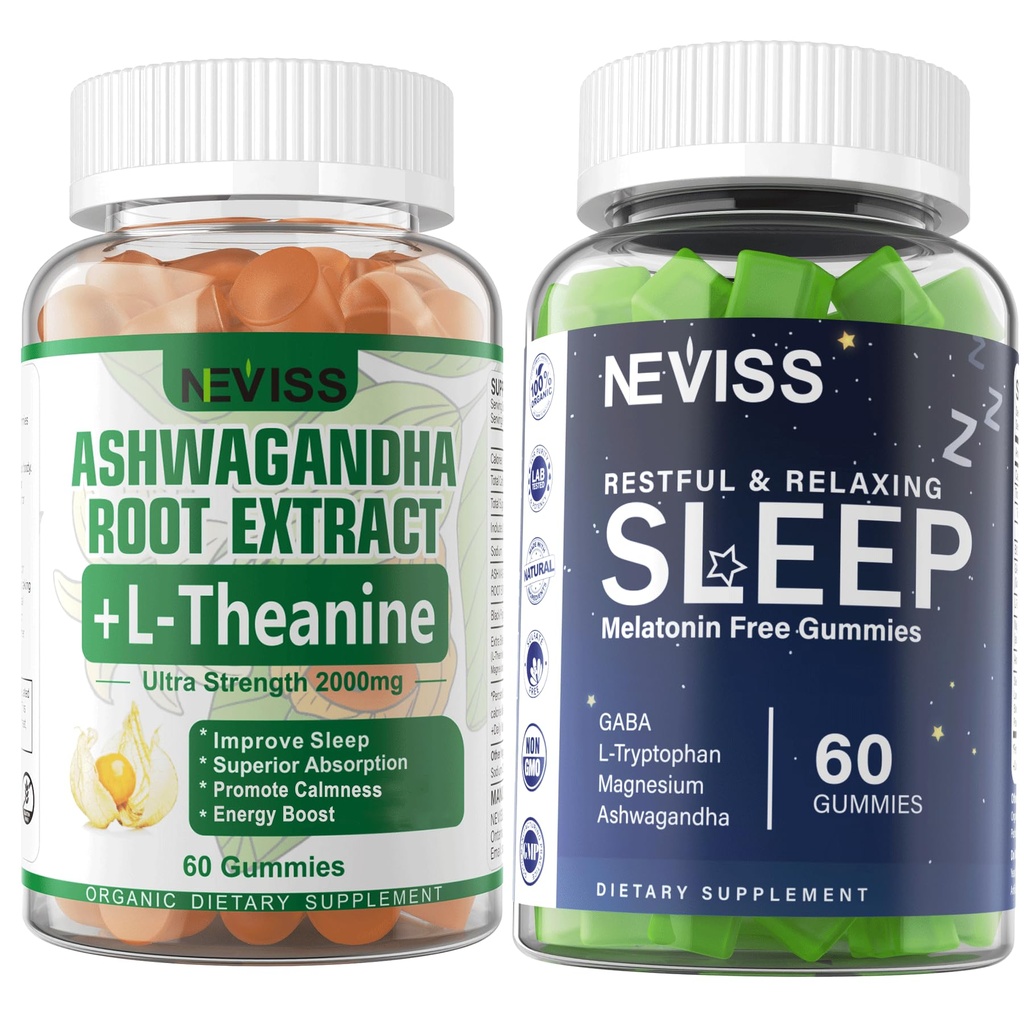 NEWISS Melatonina Gummeje bezsenne + Ashwagandha Gummes 2000mg