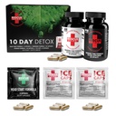 Rescue Detox 10 Day Permanent Detox Kit - 132ct Kapsułki 124; Kompleksowa pełna oczyszczalnia ciała z czapki bonusowe natychmiastowe ICE