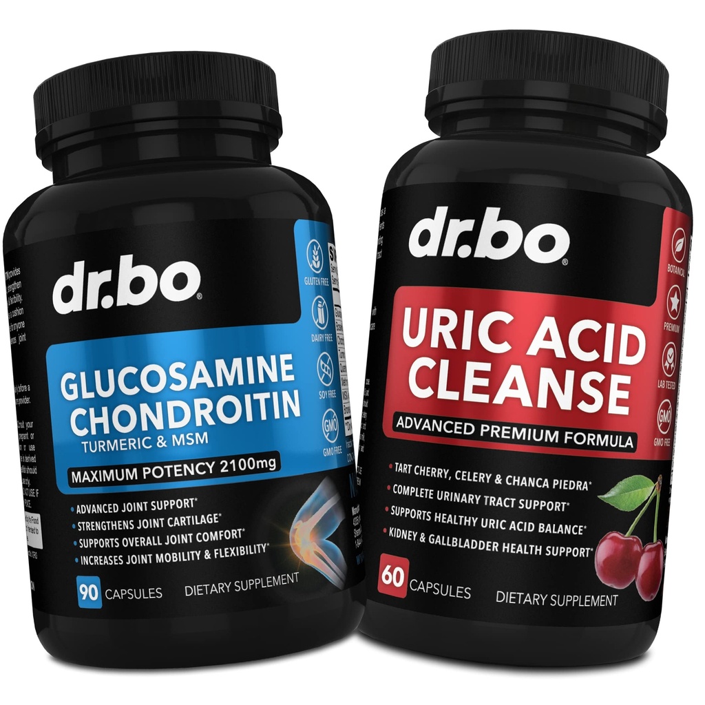 DR. BO Glukozamina Chondroitin Turmeric MSM - dodatek do wsparcia oczyszczania kwasu moczowego