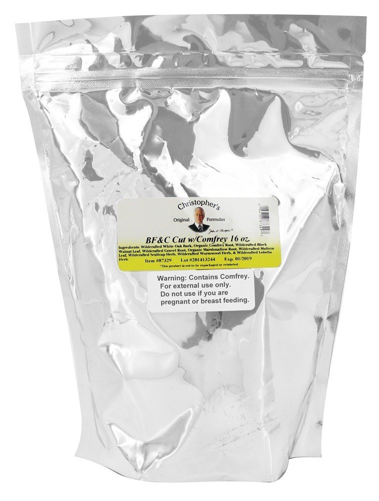 Oryginalne wzory Christophera BF & C Cut z Comfrey, 16 oz - Herbal Support for Bones, Ciało & Chrząstka
