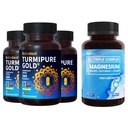 BioEmblem Triple Magnezu Complex i BioEmblem kurkumina turmerowa z klinicznie studiowane TurmiPure - Wspólne wsparcie, Zdrowe suplementy zapalne Turmeric